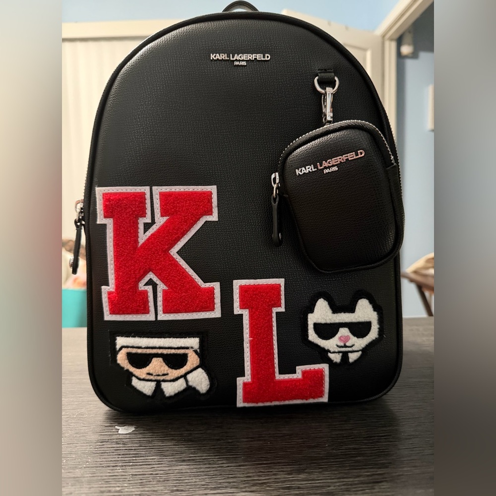 Karl Lagerfeld Black Interior Backpack